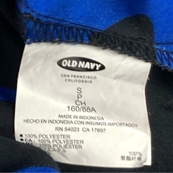 Old Navy Dress Womens Size Small Blue Black Floral Cap Sleeve Elastic Waist Midi - Picture 12 of 12